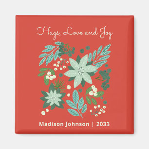 Imán Navidad floral festiva