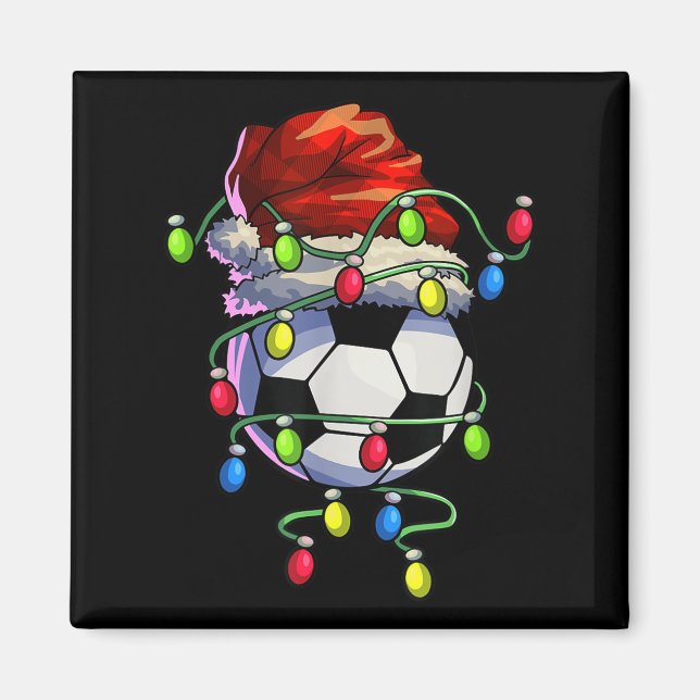 Imán Navidad Fútbol Navidad Árbol de luces Fútbol (Frente)