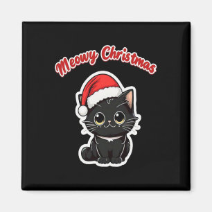 Imán Navidad Gatuna Diversión Felina Festiva Vibracione