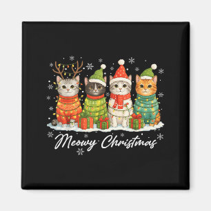 Imán Navidad Meowy Gatos Luces Navideñas Temporada Acog