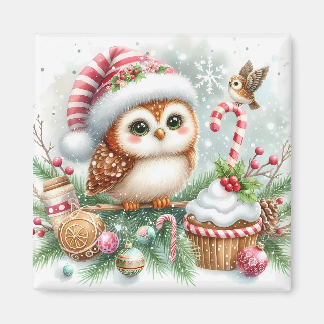Imán Navidad Owl Magnet (Frente)