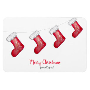 Imán Navidad personalizado de la familia que almacena