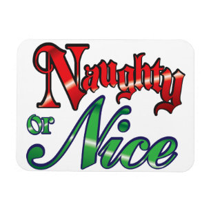 Imán Navidad Retro, Niños Buenos o Malos Letras Rojas y