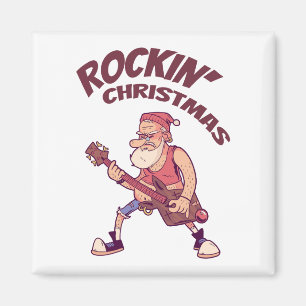 Imán Navidad Rockera, Santa rockeando con Guitarra Invi