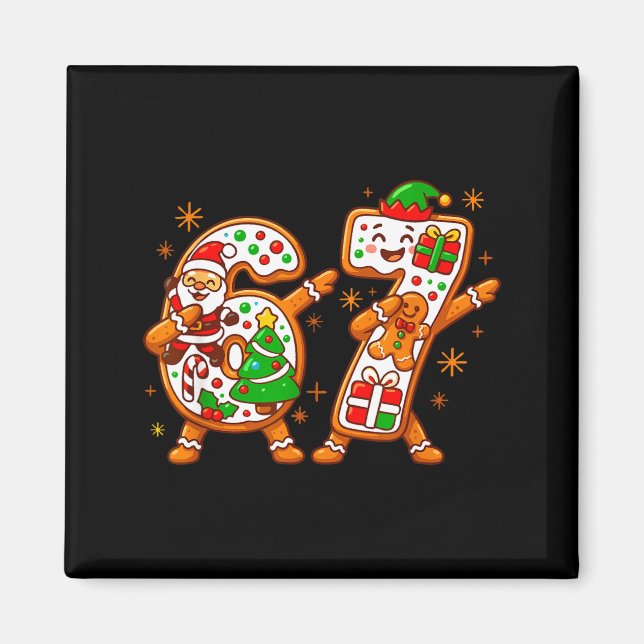 Imán Navidad Seis Siete Daba Cool Meme 67 Xmas Daba  (Frente)