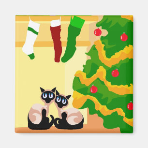 Imán Navidad siamés