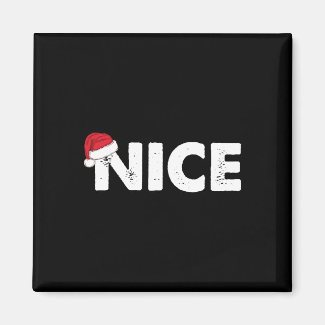Imán Navidad traviesa o agradable coincidente (Frente)