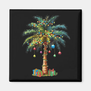 Imán Navidad Tropical Luces Hawaianas de Santa Claus Pa