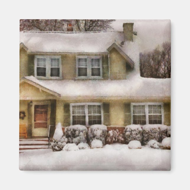 Imán Navidad - Una fría mañana de invierno (Frente)