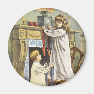 Imán Navidad Victoriana, medias de Navidad para niños