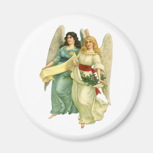 Imán Navidad Vintage, Ángeles Victorianos Angelicales