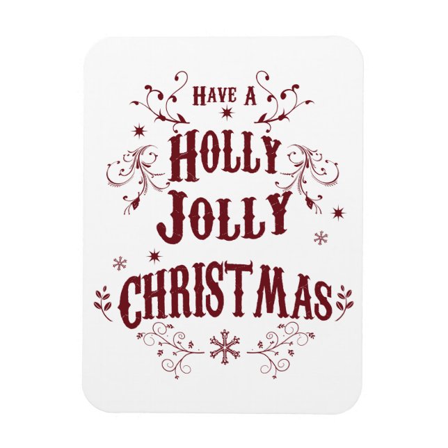 Imán Navidad Vintage Holly Jolly (Vertical)