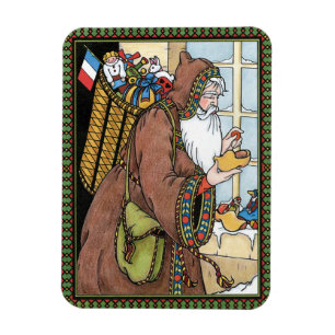 Imán Navidad Vintage, juguetes de Santa Claus zuecos za