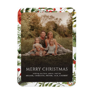 Imán Navidades 1 Foto Watercolor Berries Botánicas