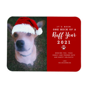 Imán Navidades 2021 Ruff Year Funny Dog Photo