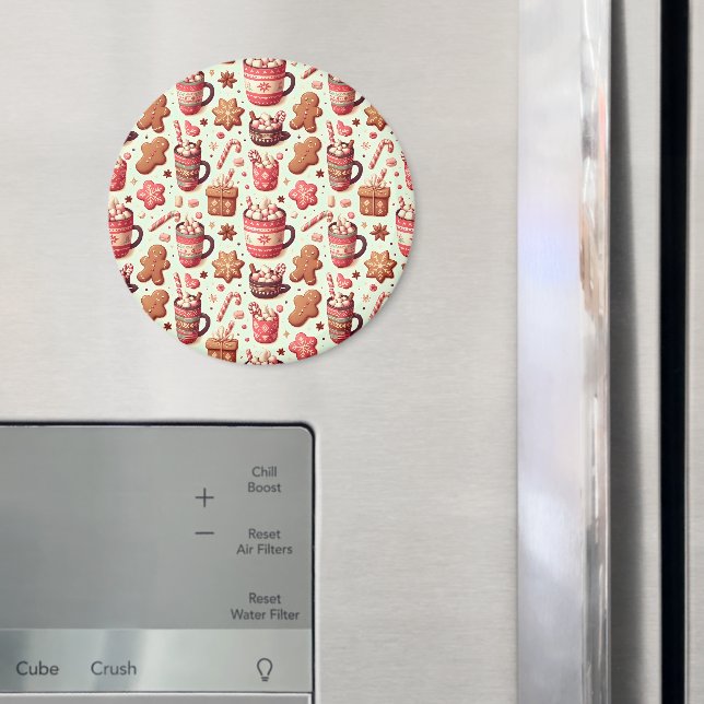 Imán Navidades acogedores Patrón de cacao y pan de jeng (In situ (nevera))