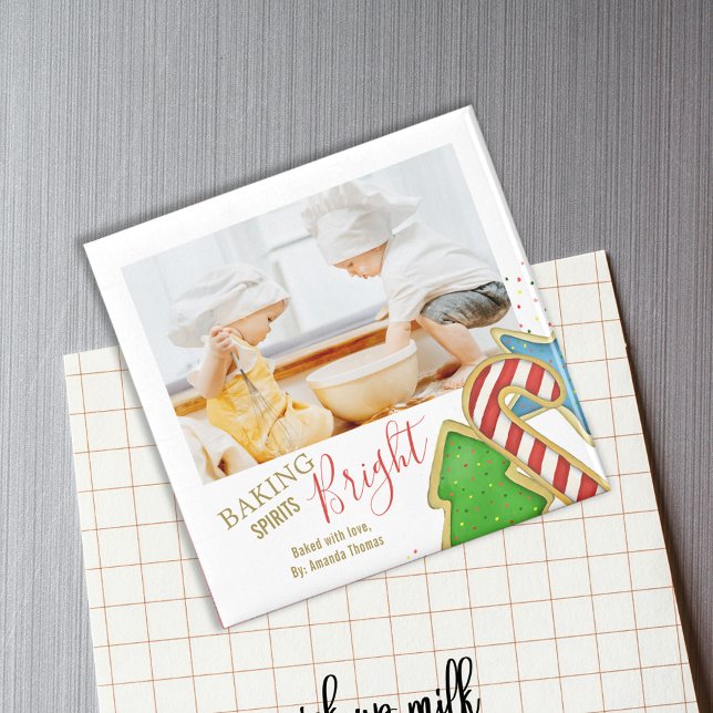 Imán Navidades adoran feriado y caprichoso café de gall (Christmas cute photo magnet with photo template. )