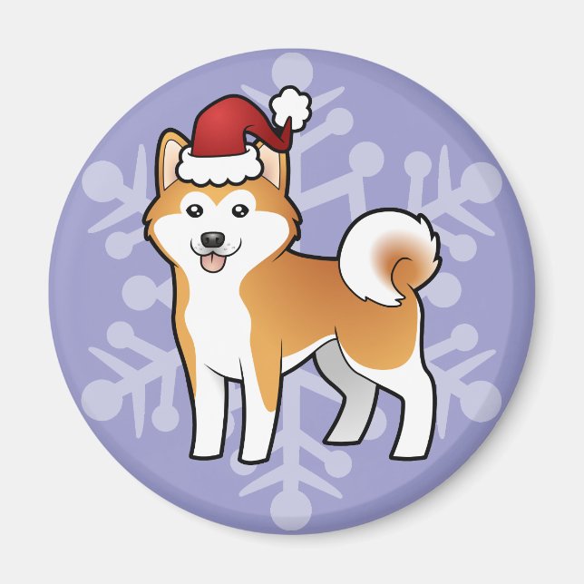 Imán Navidades Akita Inu / Shiba Inu (Frente)