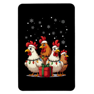 Imán Navidades alumbran pollo Santa Funny Xmas