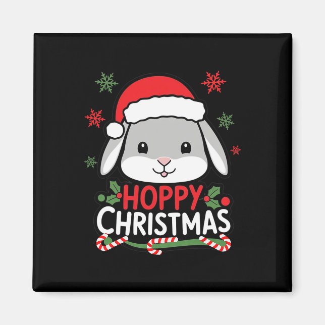 Imán Navidades amamantados conejitos Amantes de Conejo  (Frente)