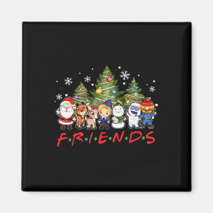 Imán Navidades amigos Santa Rudolph Familia Snowman Xma