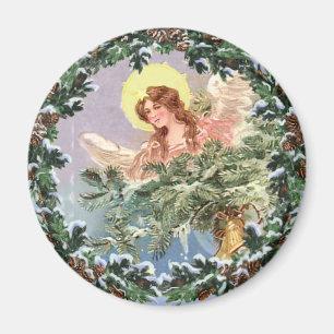 Imán NAVIDADES ANGEL & WREATH de SHARON SHARPE