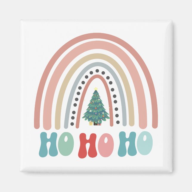 Imán Navidades arcoíris con hohoho (Frente)