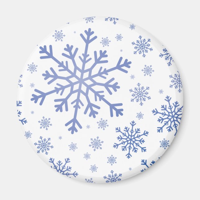 Imán Navidades azules de la marina serpentean sobre bla (Frente)