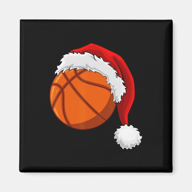 Imán Navidades Baloncesto Santa Hat Men Boys Sport (Frente)