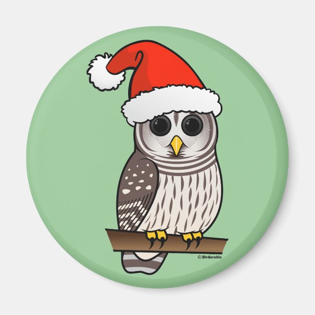Imán Navidades Barred Owl Santa (Frente)