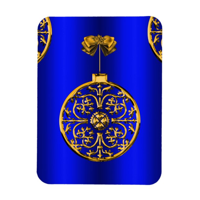 Imán Navidades Baubles en azul (Vertical)