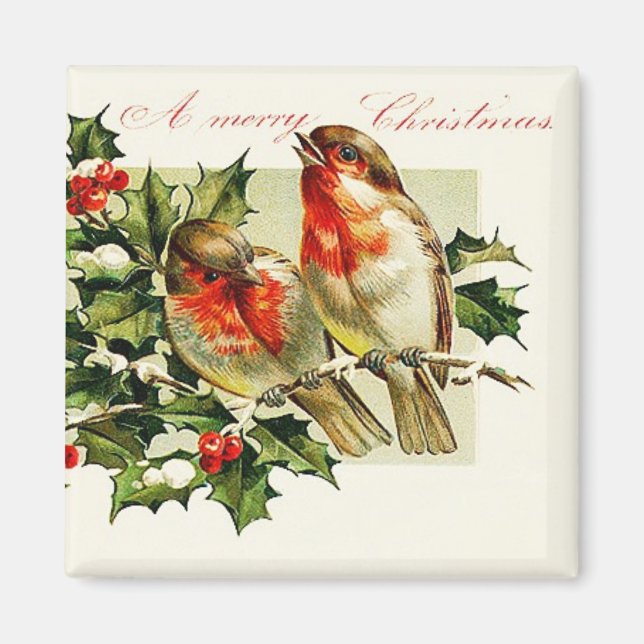 Imán Navidades Birds Vintage Magnet (Frente)