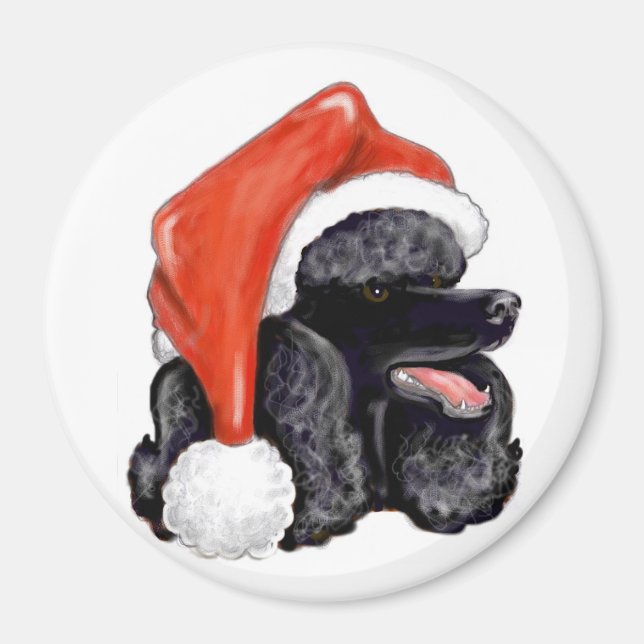 Imán Navidades Black Poodle Magnet (Frente)