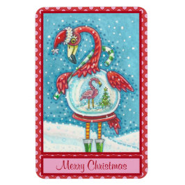 Imán Navidades BLANCOS DE FLAMINGO ROSA NIEVEN MAGNET G