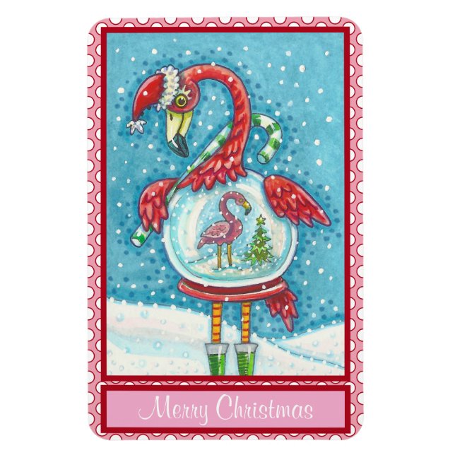 Imán Navidades BLANCOS DE FLAMINGO ROSA NIEVEN MAGNET G (Vertical)