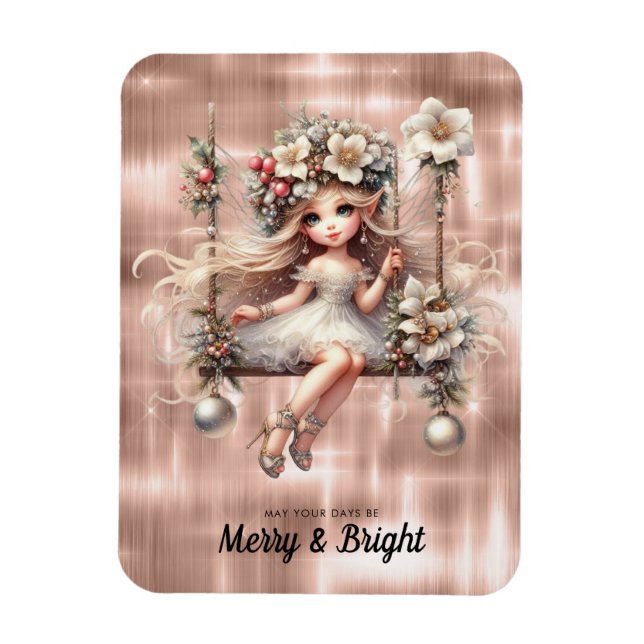 Imán Navidades Blancos Fairy Merry And Bright (Vertical)