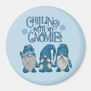 Imán Navidades Blue Winter Trio Chillin Con Mis Gnomías