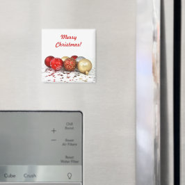 Imán Navidades brillantes pelotean ornamentos con estre