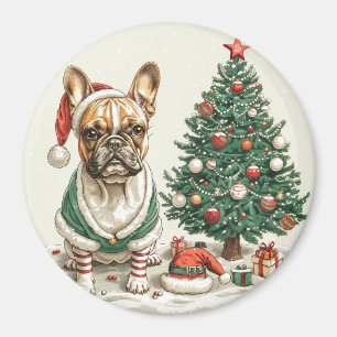 Imán Navidades Bulldog francés Elf Dog
