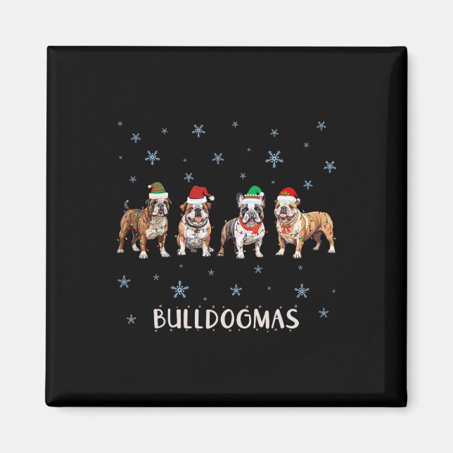 Imán Navidades bulldoges (Frente)