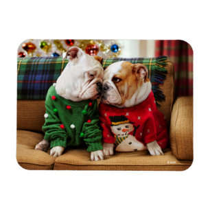 Imán Navidades Bulldoges en suéter