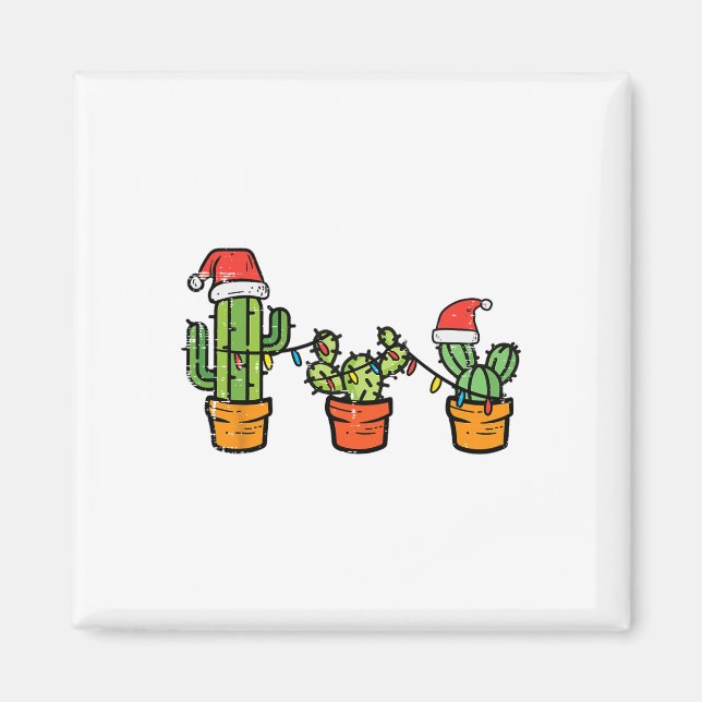 Imán Navidades Cactus Cute Suculentas Xmas De Plantas H (Frente)