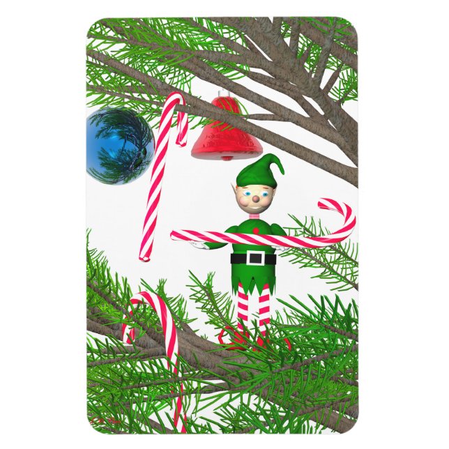 Imán Navidades Candy Cane Elf (Vertical)