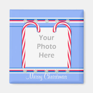 Imán Navidades Candy Canes on Blue (foto foto)