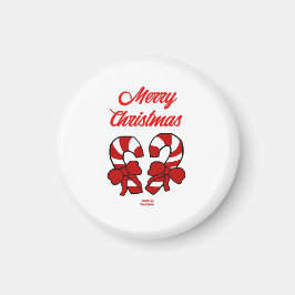 Imán Navidades Candy Canes Round Magnet