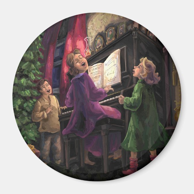 Imán Navidades cantando a lo largo (Frente)