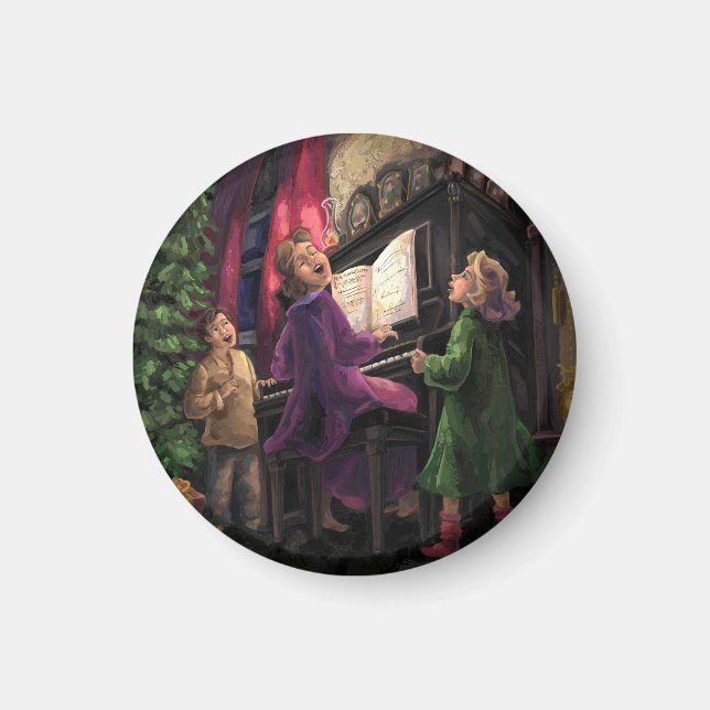 Imán Navidades cantando a lo largo (Frente)