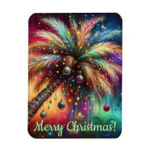 Imán Navidades caprichosos Palm Tree Tropical Beach Viv