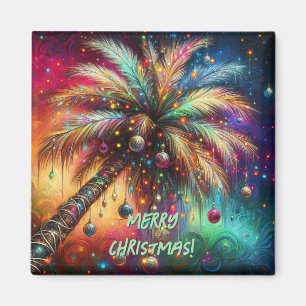 Imán Navidades caprichosos Palm Tree Tropical Beach Viv