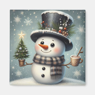 Imán Navidades caprichosos y llenos de nieve en inviern